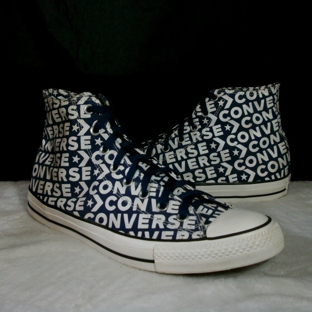 CONVERSE CHUCK TAYLOR ALL STAR NAVY WORDMARK CANVAS HI 13M 163952C FREE SHIP